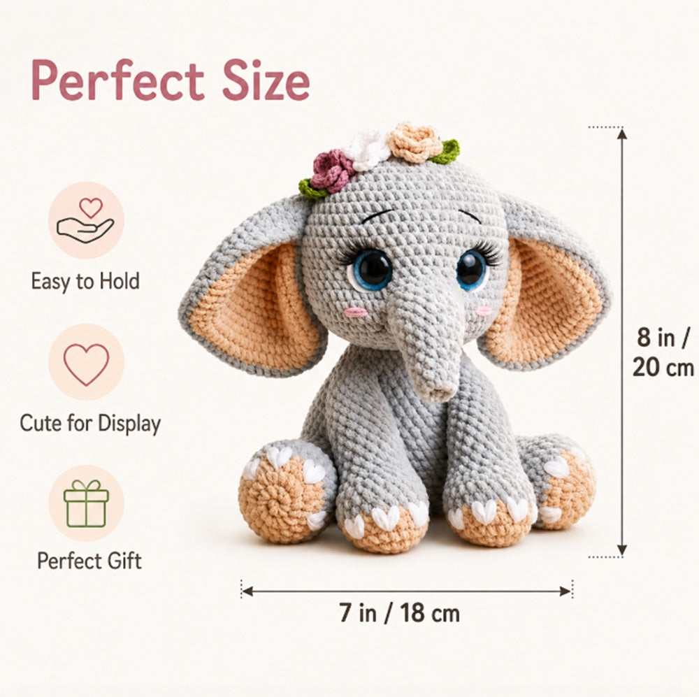 Elephant Crochet Kit for Beginners & Adults | TIKA