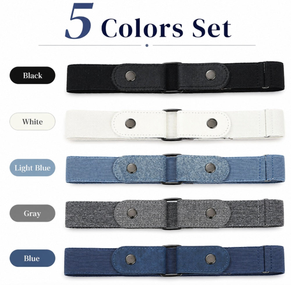 5-Pack Buckle-Free Elastic Waist Belts | TIKA