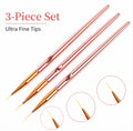3-Piece Nail Art Dotting Tool & Fine Liner Brush Set | TIKA