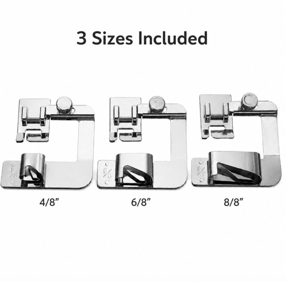 3-Pack Rolled Hem Presser Feet for Low-Shank Machines | TIKA