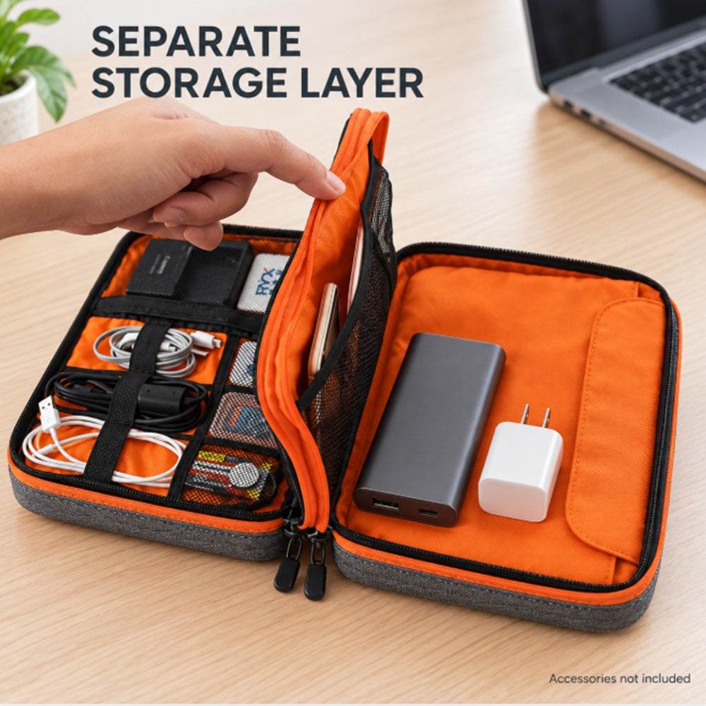 Double-Layer Electronics Organizer for Cables & Chargers | TIKA
