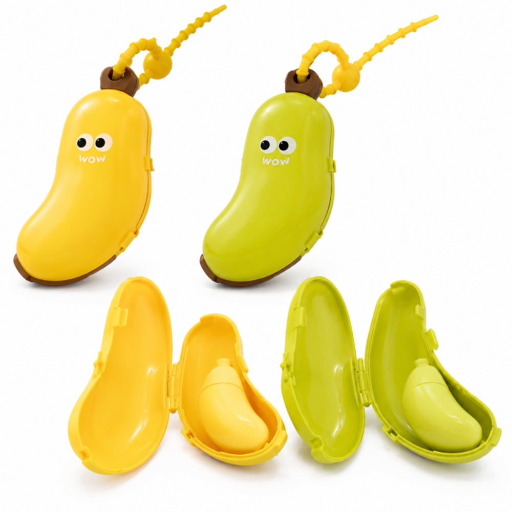 2-Pack Banana Travel Toothbrush Cases with Dispenser | TIKA