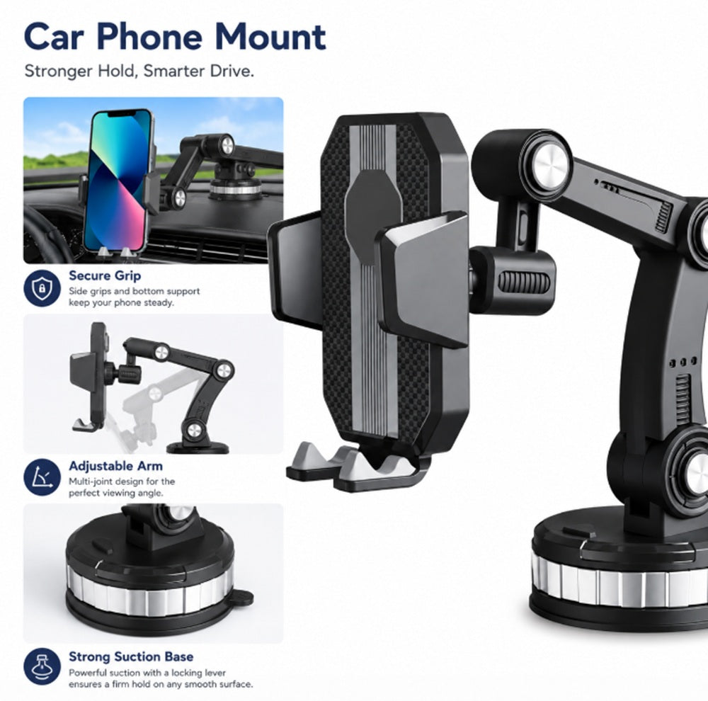 2-in-1 360° Car Phone Mount for Vent & Dashboard | TIKA