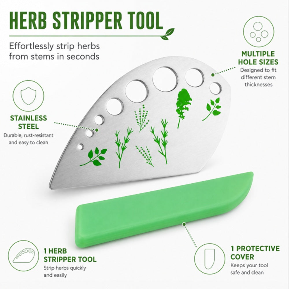 9-Hole Stainless Steel Herb & Kale Stem Stripper | TIKA
