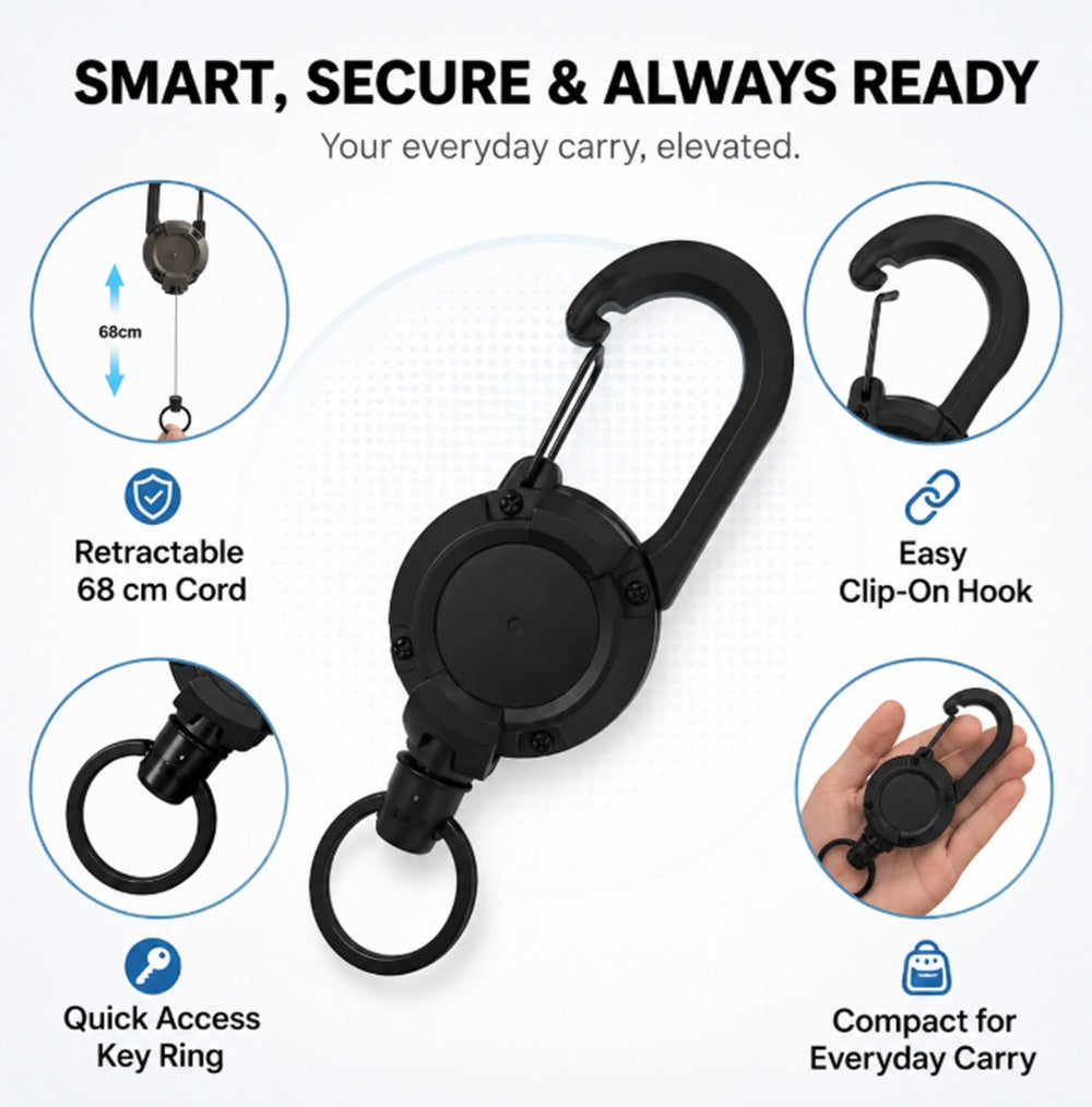 Heavy-Duty Retractable Keychain & Badge Holder | TIKA
