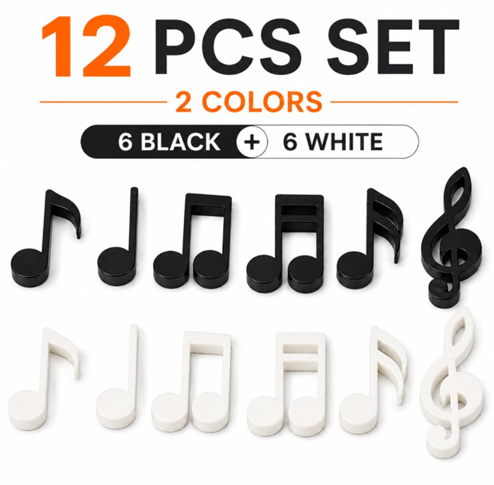 12-Pack Musical Note Refrigerator Magnets | TIKA