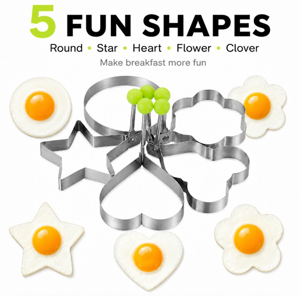 5-Pack Stainless Steel Nonstick Egg & Pancake Rings | TIKA
