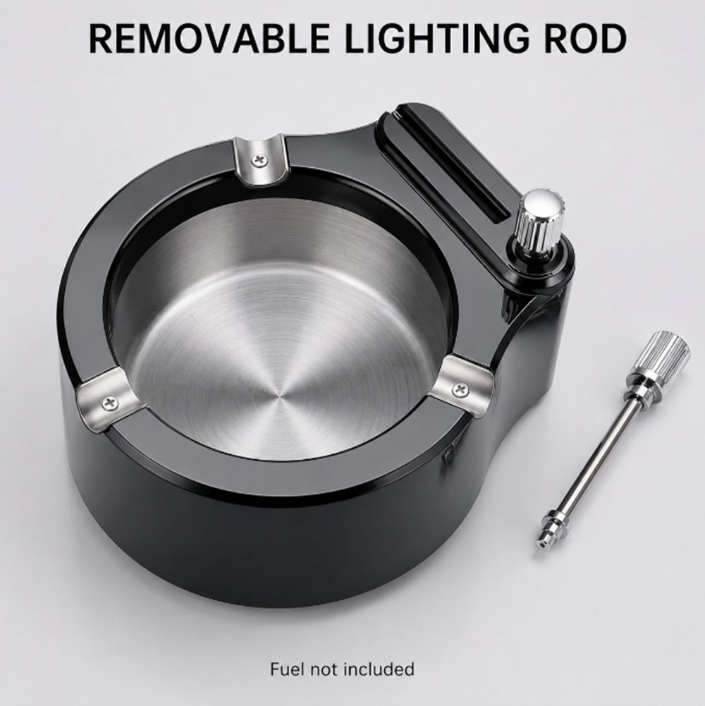 Retro Metal Ashtray with Refillable Match-Style Lighter | TIKA
