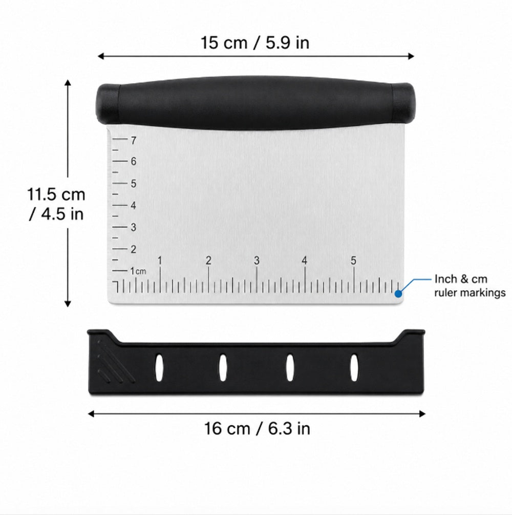 Stainless Steel Bench Scraper & Dough Cutter with Scale – TIKA