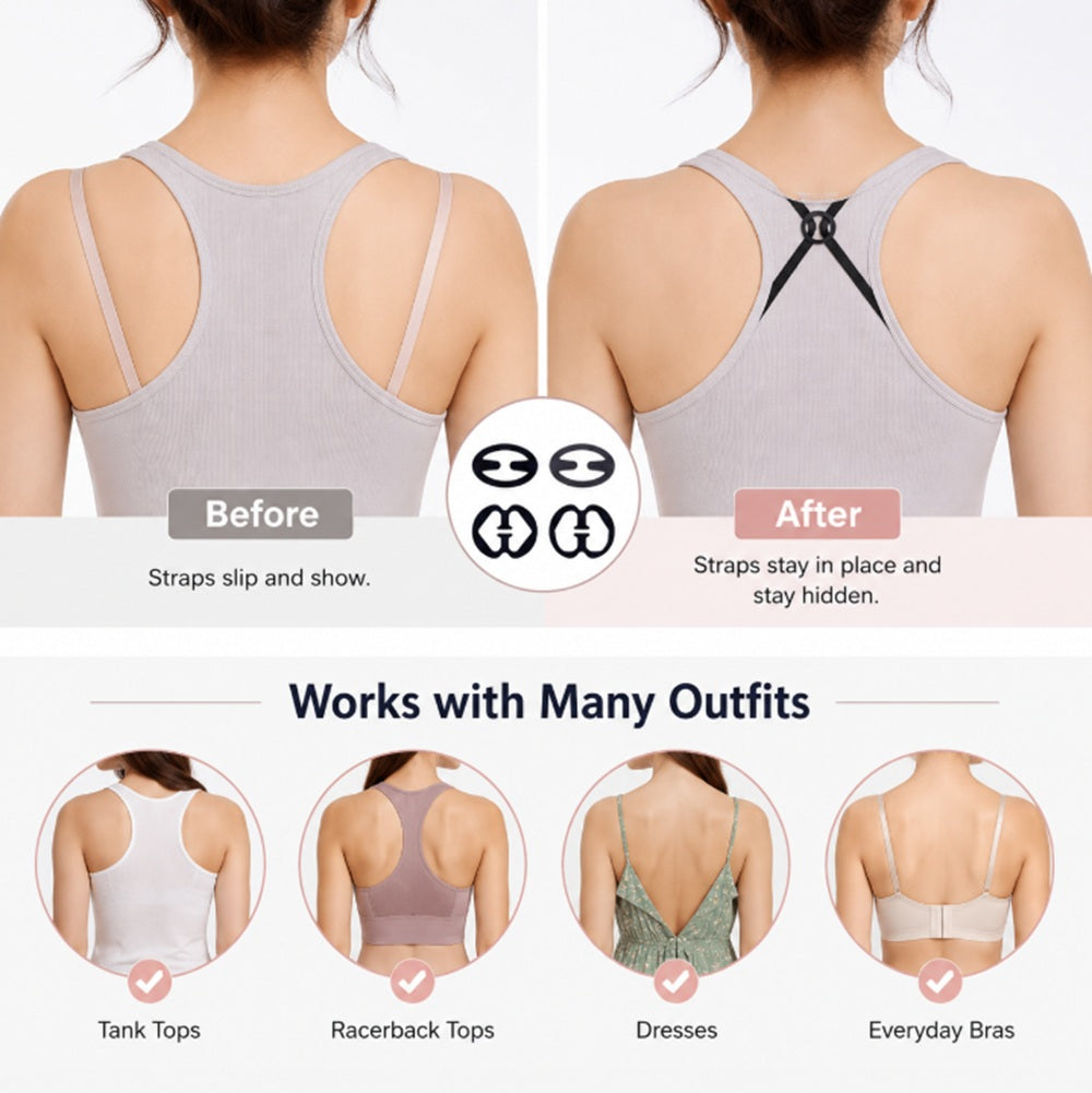 8-Piece Bra Strap Clips & Racerback Converters | TIKA