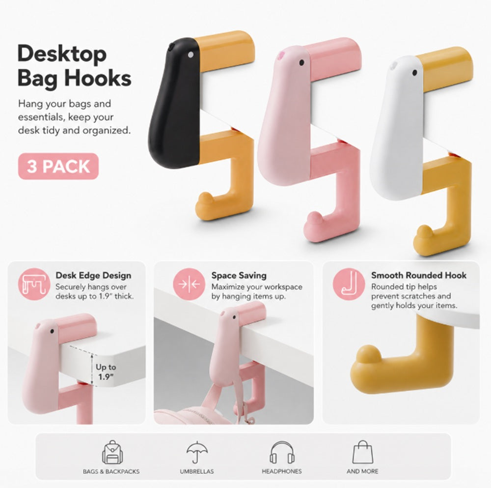 3-Pack Foldable Bird Purse Hooks | TIKA
