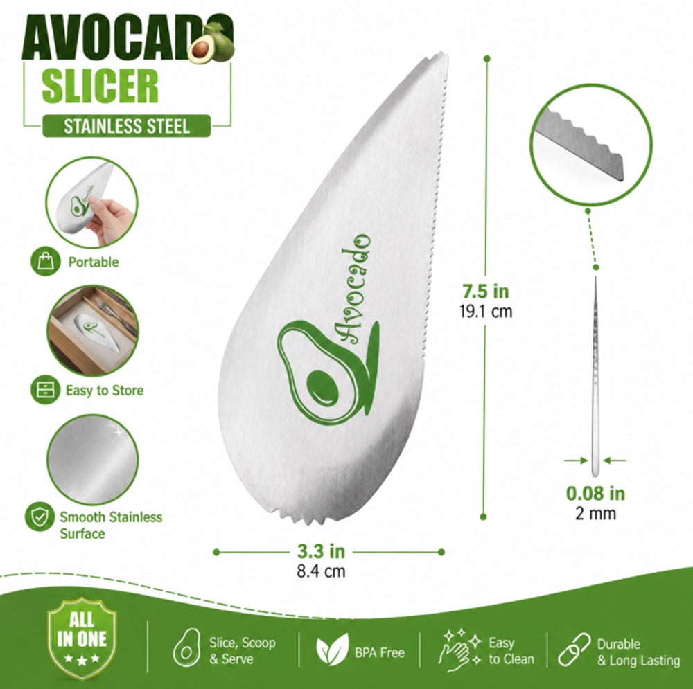 Stainless Steel Avocado Slicer, Pit Remover & Peeler – TIKA