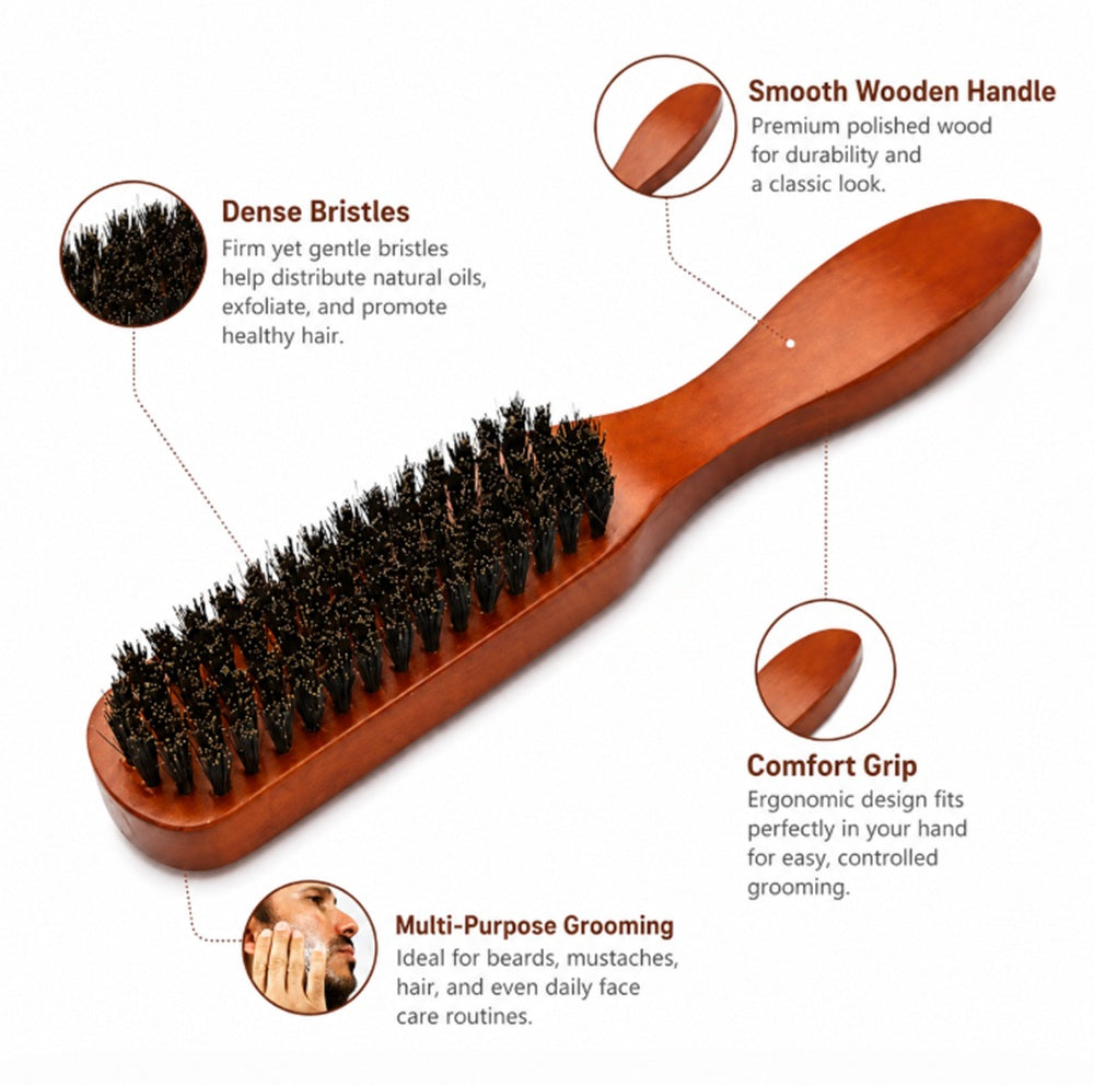 Men’s Boar Bristle Beard & Mustache Brush | TIKA