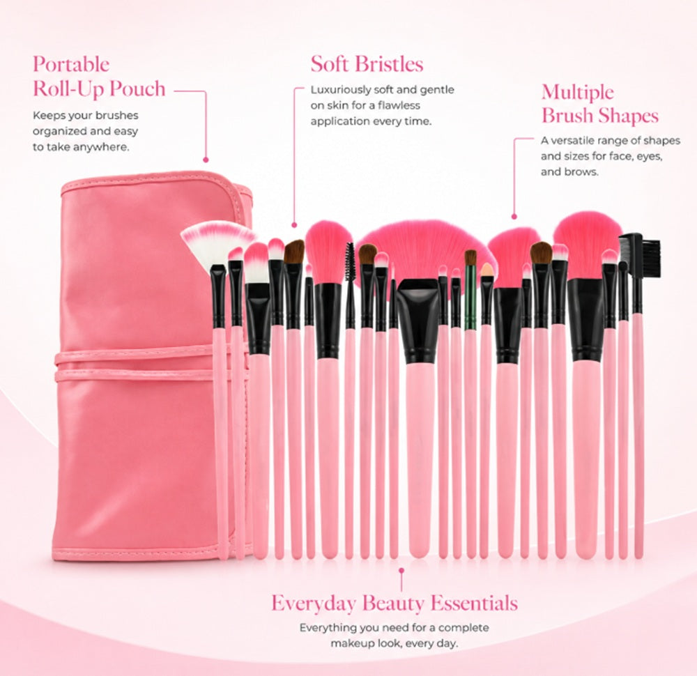 24-Piece Makeup Brush Set with Case | TIKA