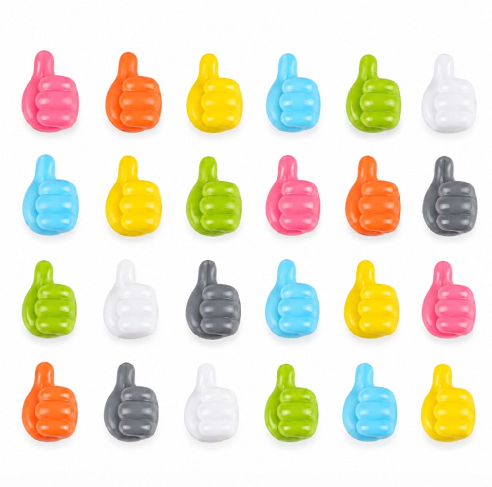 24-Pack Thumb-Shaped Silicone Adhesive Wall Hooks | TIKA