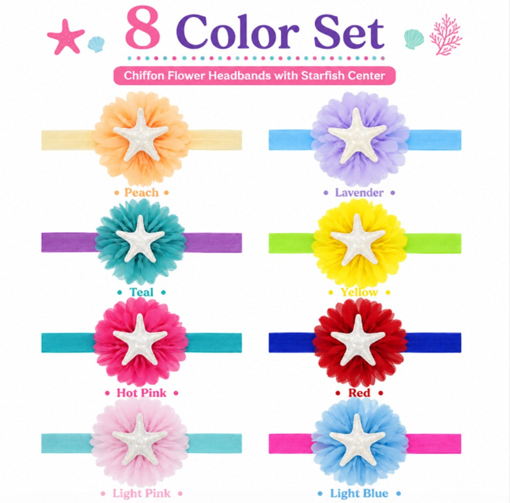 8-Pack Baby Girl Lace, Bow & Flower Headbands | TIKA