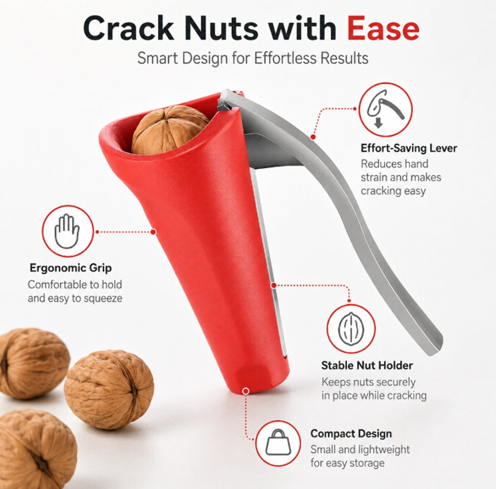 Ergonomic Bottle-Style Nut Cracker for Walnuts & Pecans | TIKA