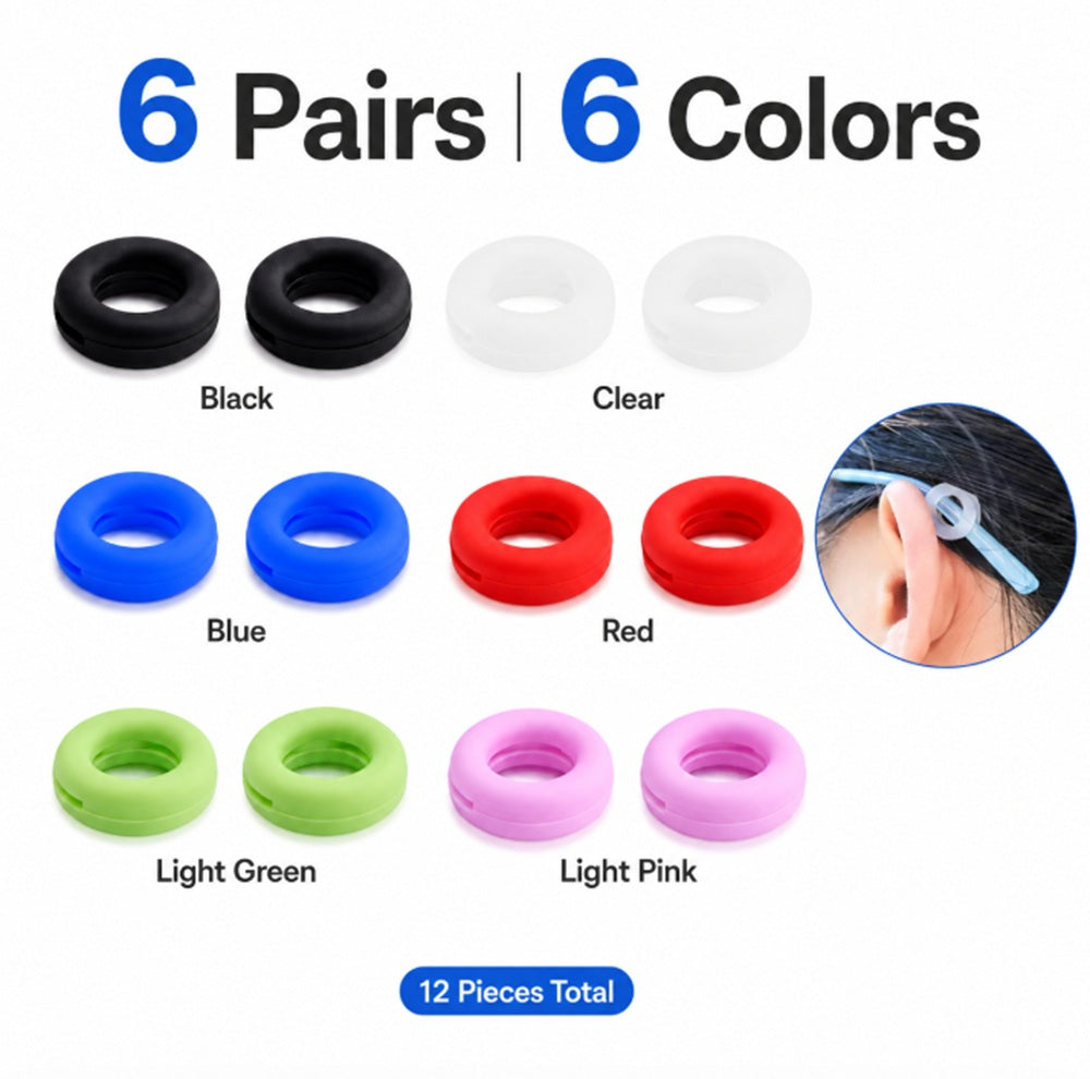 6-Pair Anti-Slip Eyeglass Ear Hooks | TIKA