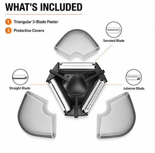 3-in-1 Stainless Steel Rotary Peeler for Vegetables & Fruit – TIKA
