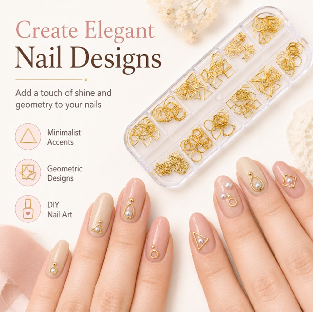 12-Grid Nail Rhinestone Kit for 3D Nail Art | TIKA