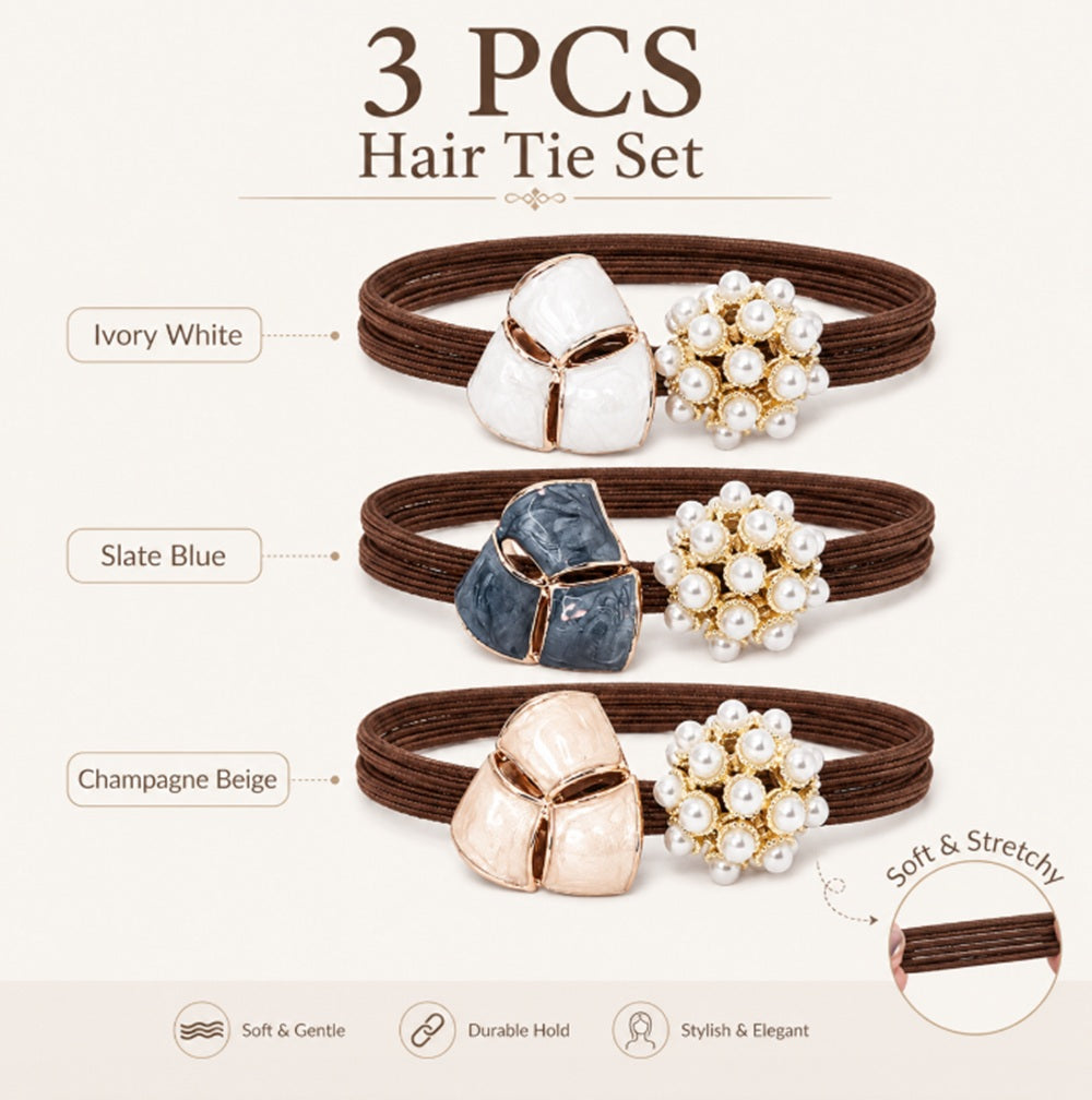 3-Pack Non-Slip Elastic Hair Ties for Women & Girls | TIKA