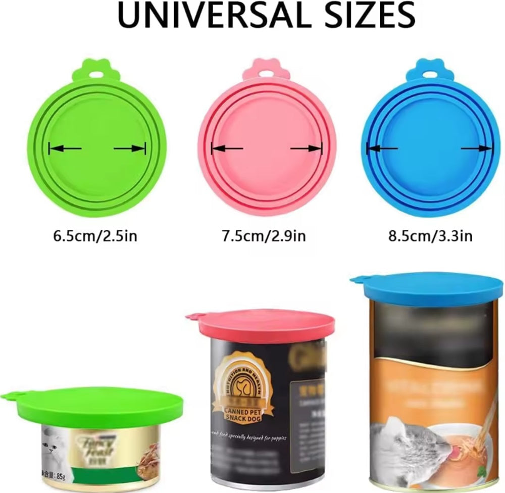 4-Pack Silicone Pet Food Can Covers with Spoon | TIKA