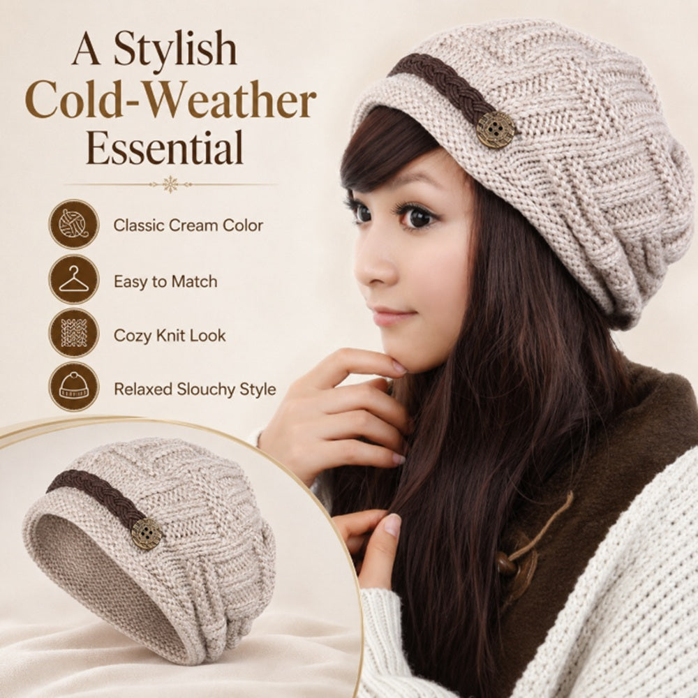 Women's Bubble Knit Slouchy Beanie Winter Hat | TIKA