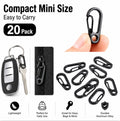 20-Pack Mini Aluminum Carabiner Keychain Clips | TIKA