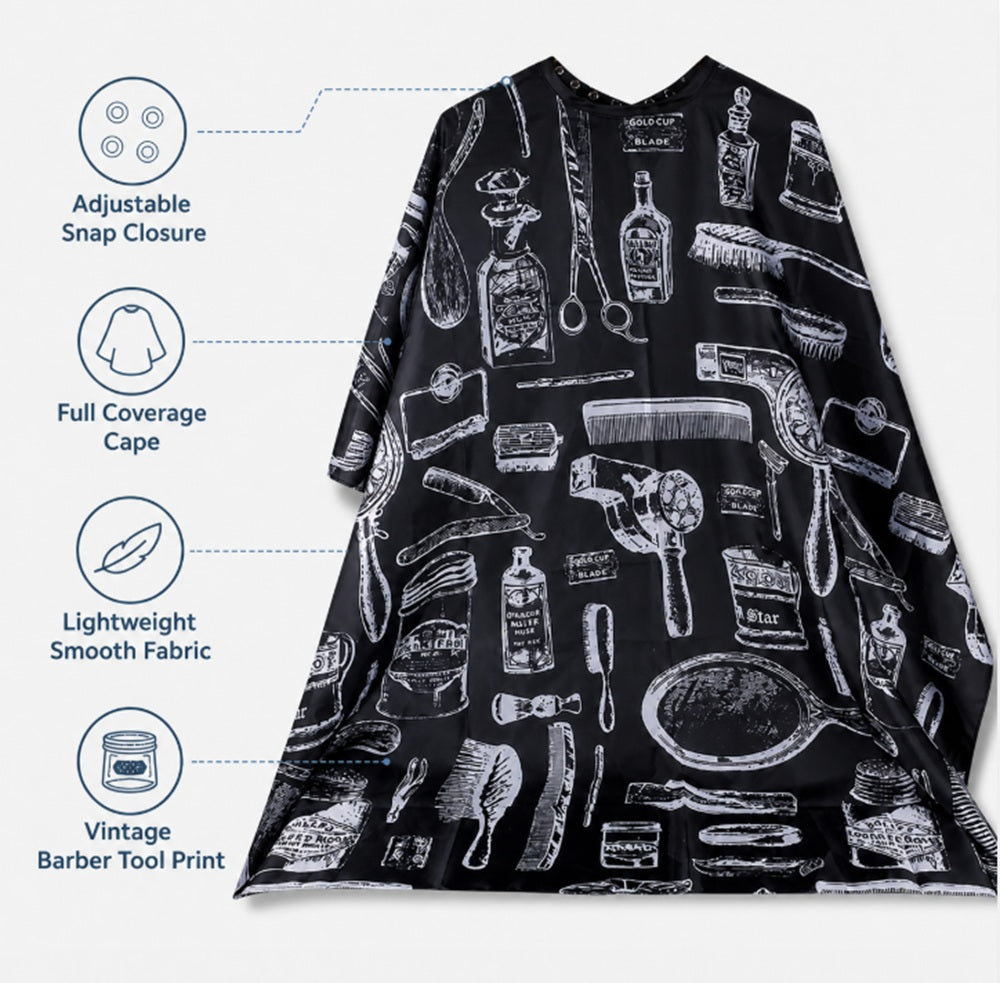 Waterproof Barber Cape with Adjustable Snap Closure | TIKA