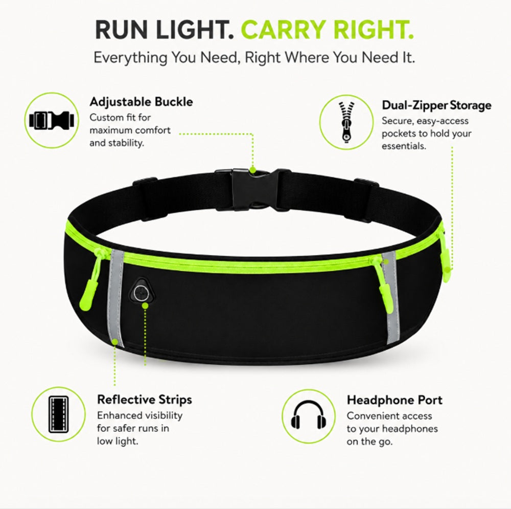 Adjustable Water-Resistant Running Belt Phone Pouch | TIKA