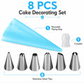 8-Piece Cake Decorating Piping Bag & Icing Tip Set | TIKA