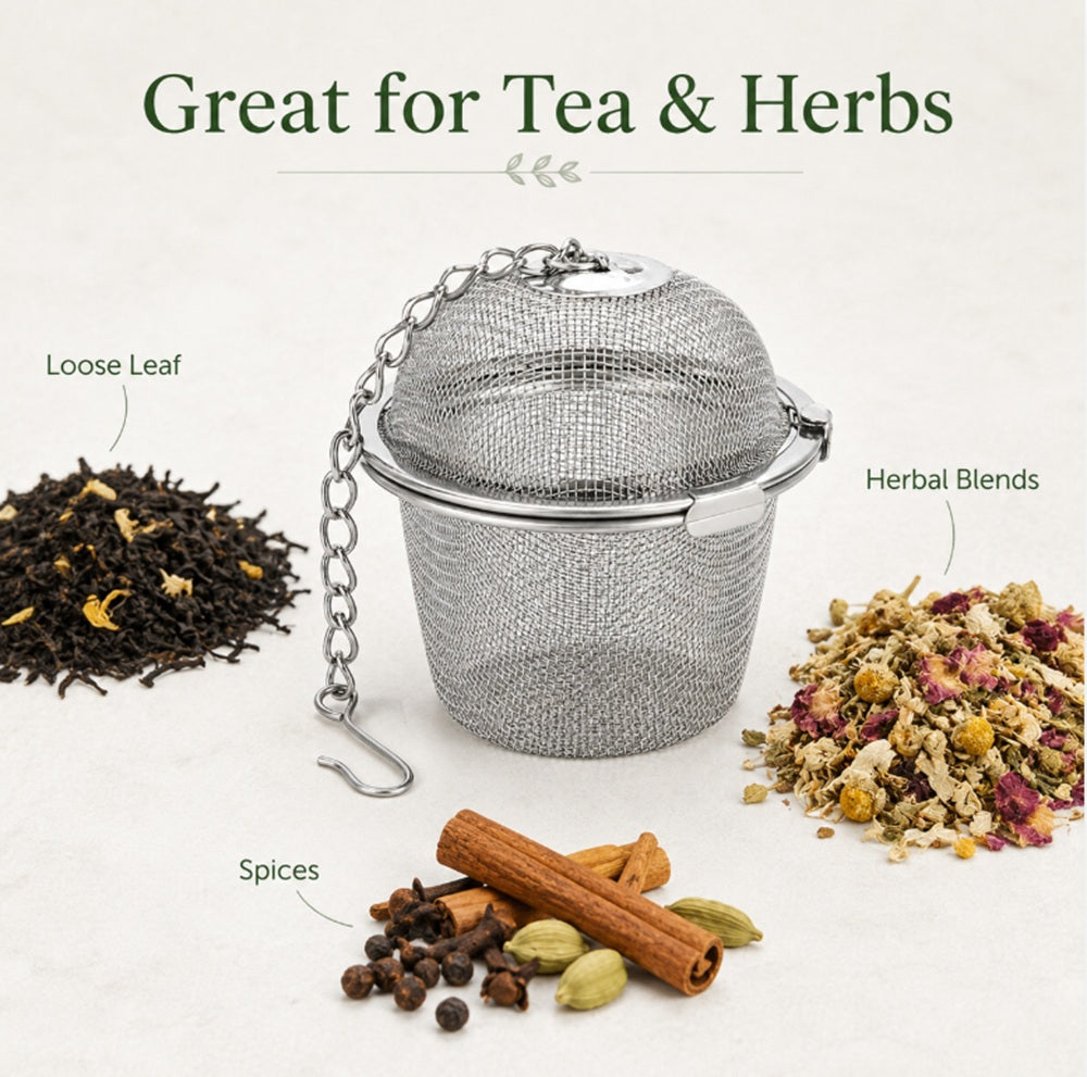 Stainless Steel Mesh Tea Infuser Ball with Chain for Loose-Leaf Tea | TIKA