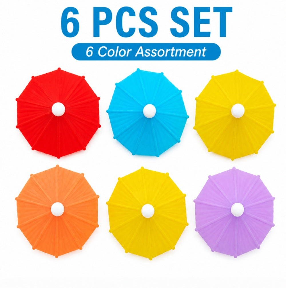 6-Pack Silicone Umbrella Drink Markers | TIKA