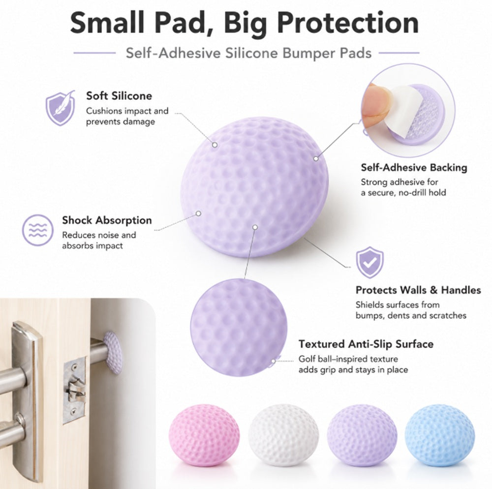4-Pack Self-Adhesive Rubber Wall Protector Pads | TIKA