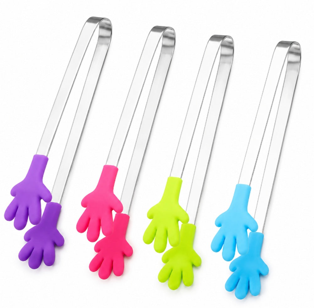 4-Pack 5-Inch Silicone Mini Serving Tongs | TIKA