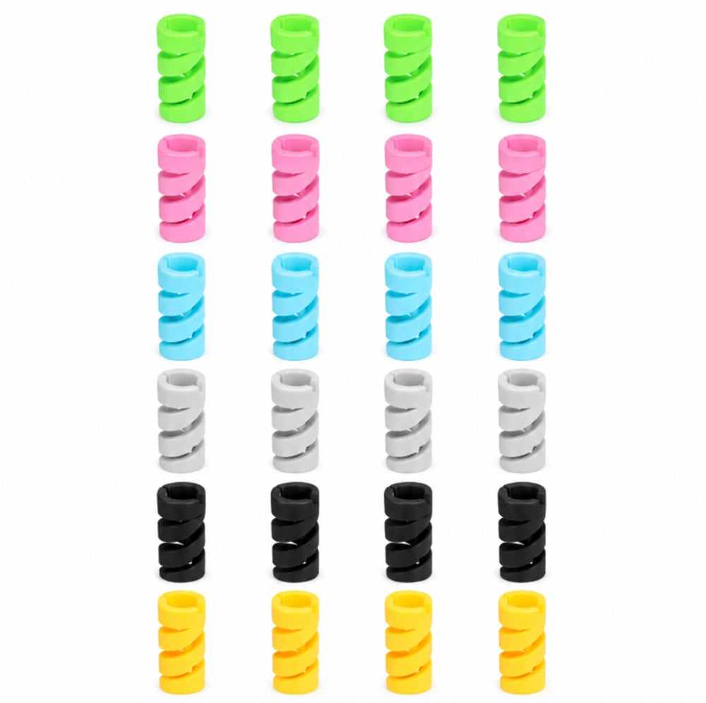 24-Pack Silicone Spiral Charging Cable Protectors | TIKA