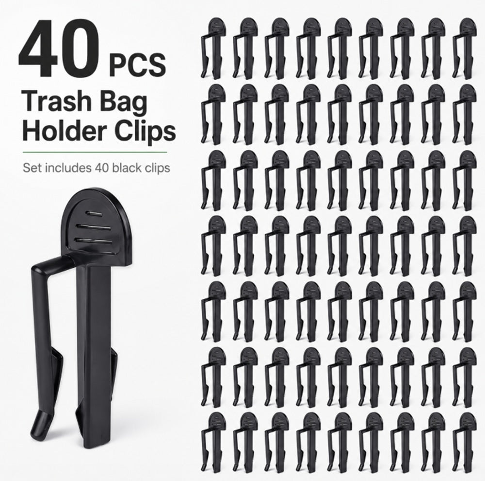 40-Pack Trash Bag Liner Clips for Wastebaskets | TIKA
