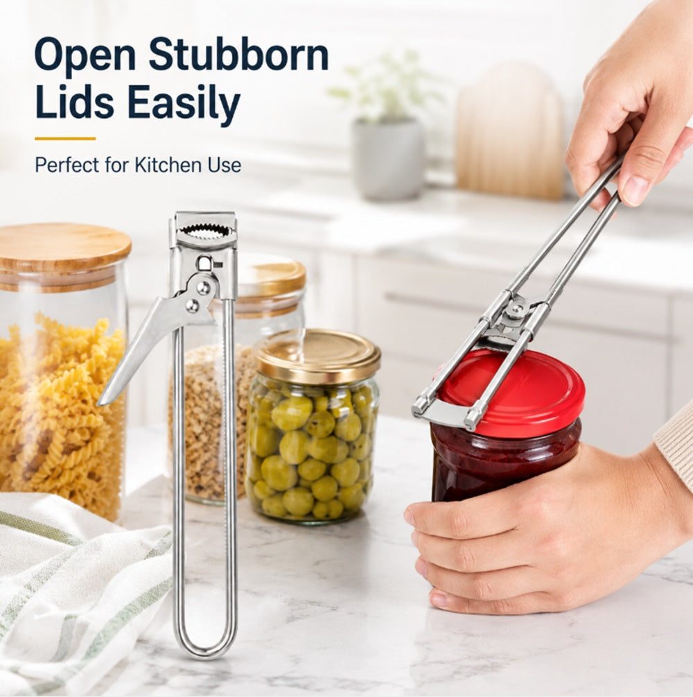 Adjustable Stainless Steel Jar Lid Gripper & Can Opener | TIKA