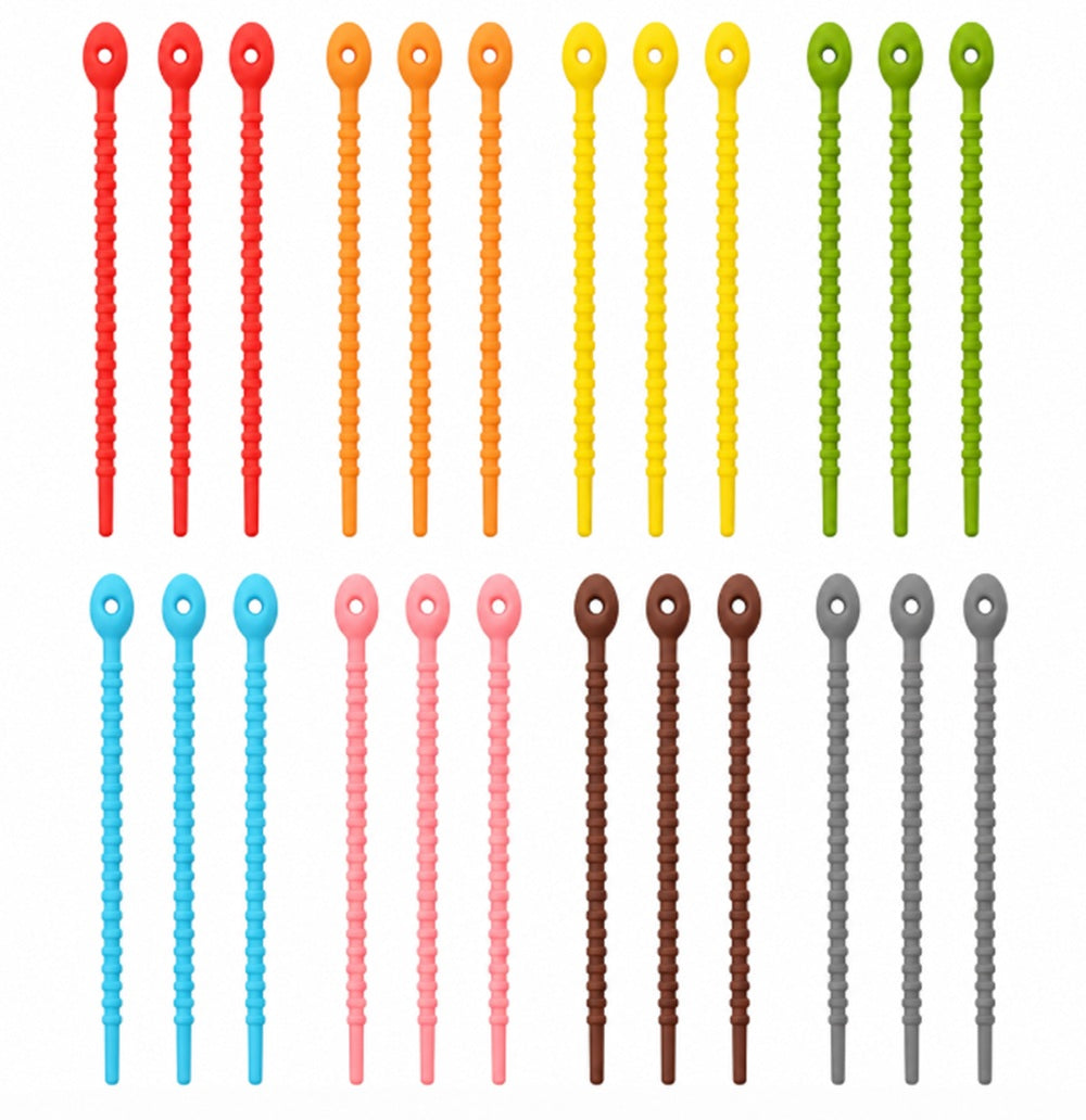 24-Pack Reusable Silicone Cable Twist Ties | TIKA