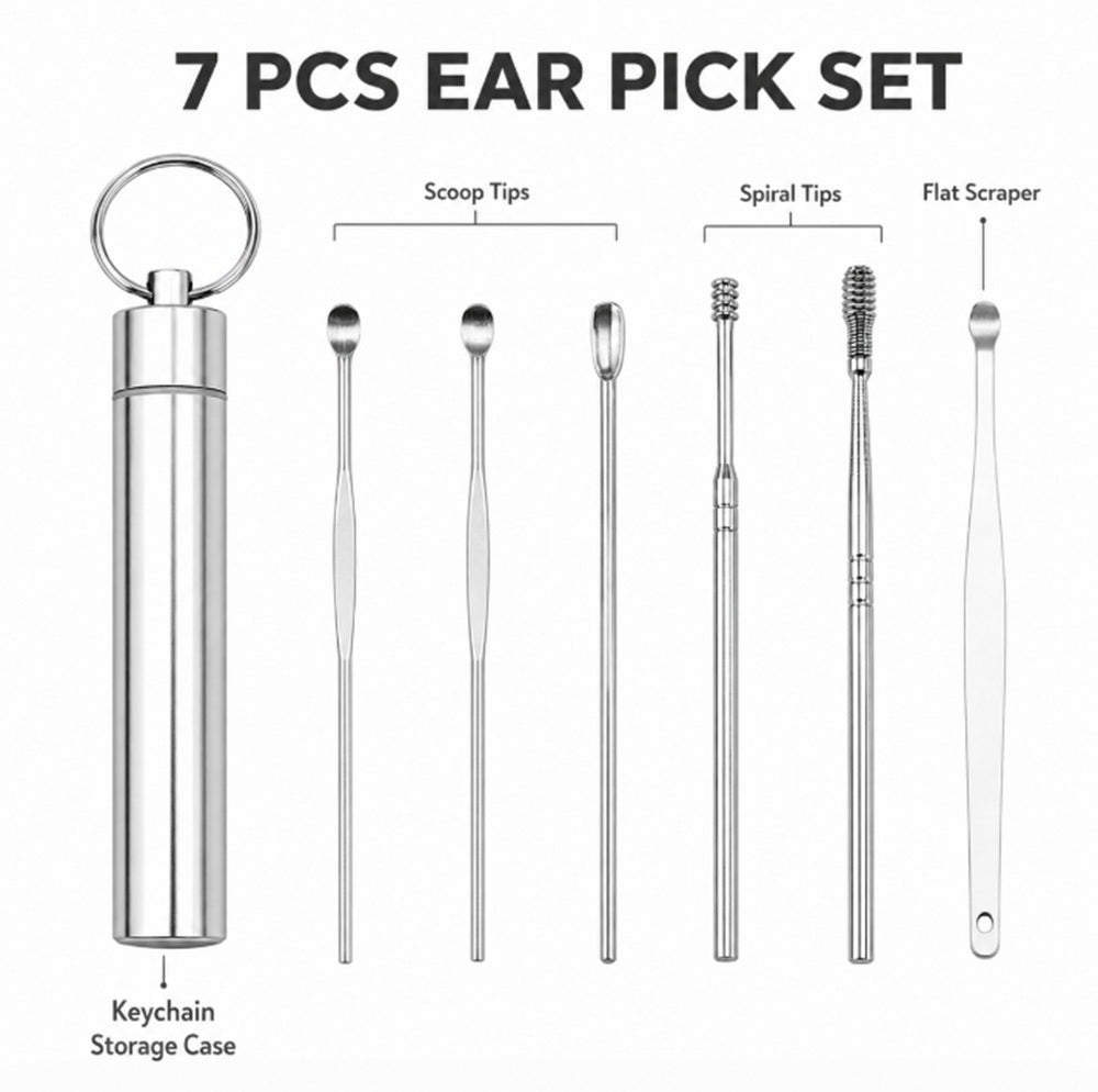 6-Piece Ear Cleaning Spoon & Pick Tool Set | TIKA