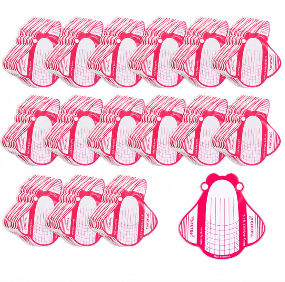100-Pack Nail Extension Form Stickers for Acrylic & UV Gel | TIKA