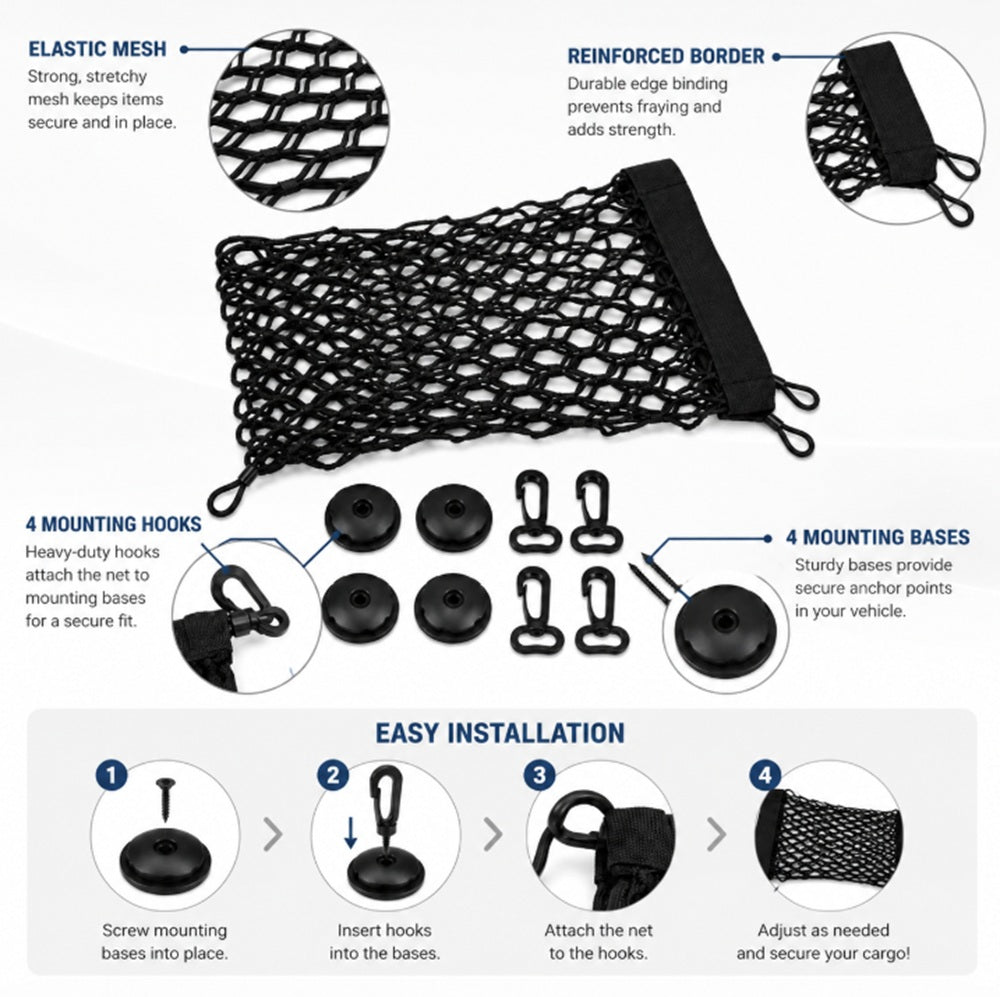 Elastic Nylon Car Trunk Cargo Net Organizer | TIKA