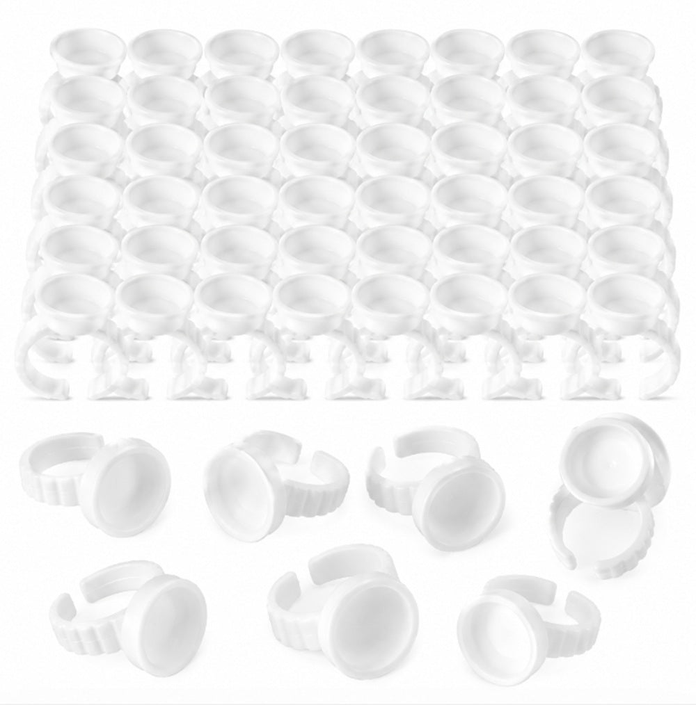 100-Pack Disposable Glue & Pigment Cup Rings | TIKA