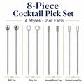 8-Pack Stainless Steel Reusable Cocktail Picks | TIKA