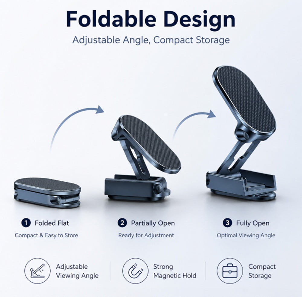360° Rotating Foldable Magnetic Car Phone Mount | TIKA