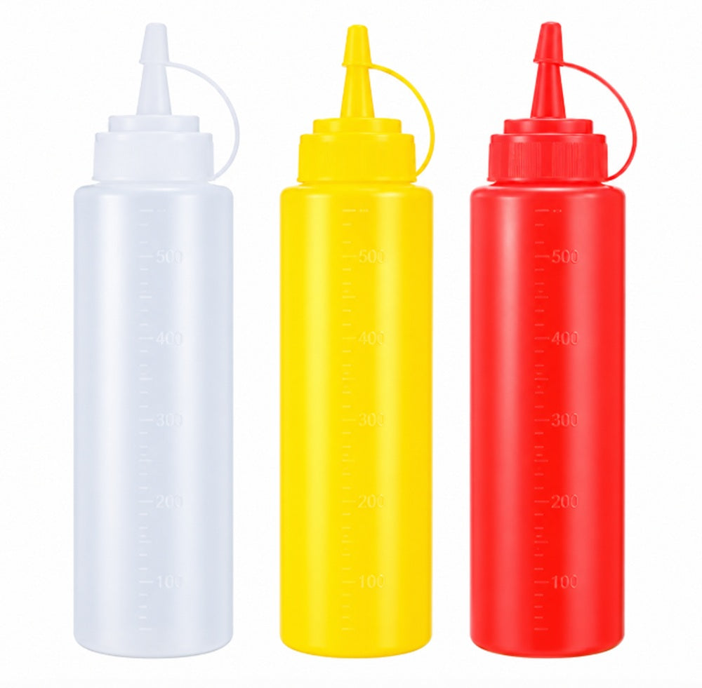 3-Pack 8 oz Condiment Squeeze Bottles | TIKA