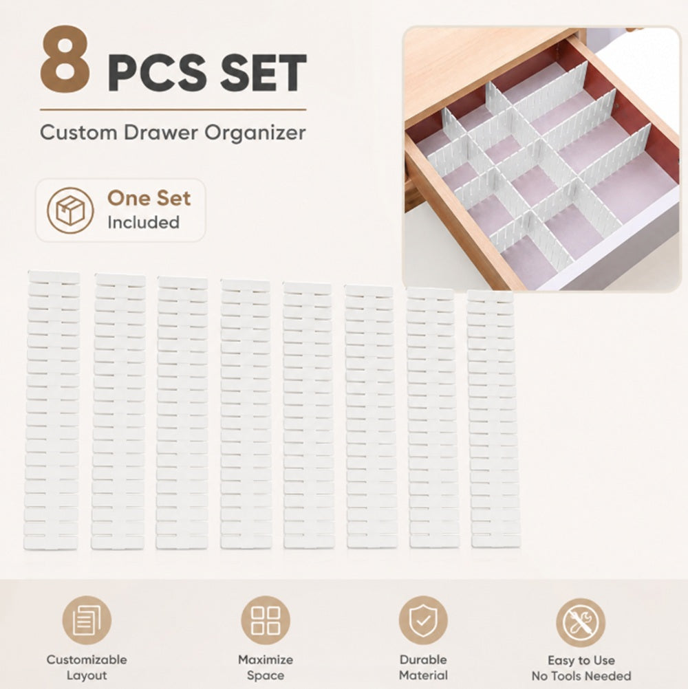 8-Pack Adjustable Drawer Dividers | TIKA