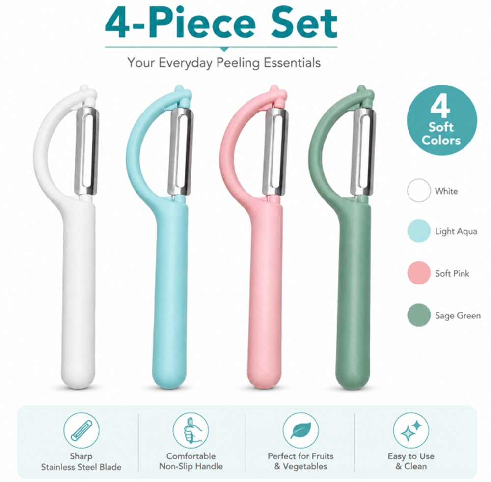 Stainless Steel P-Type Fruit & Vegetable Peelers, 4 Pack – TIKA