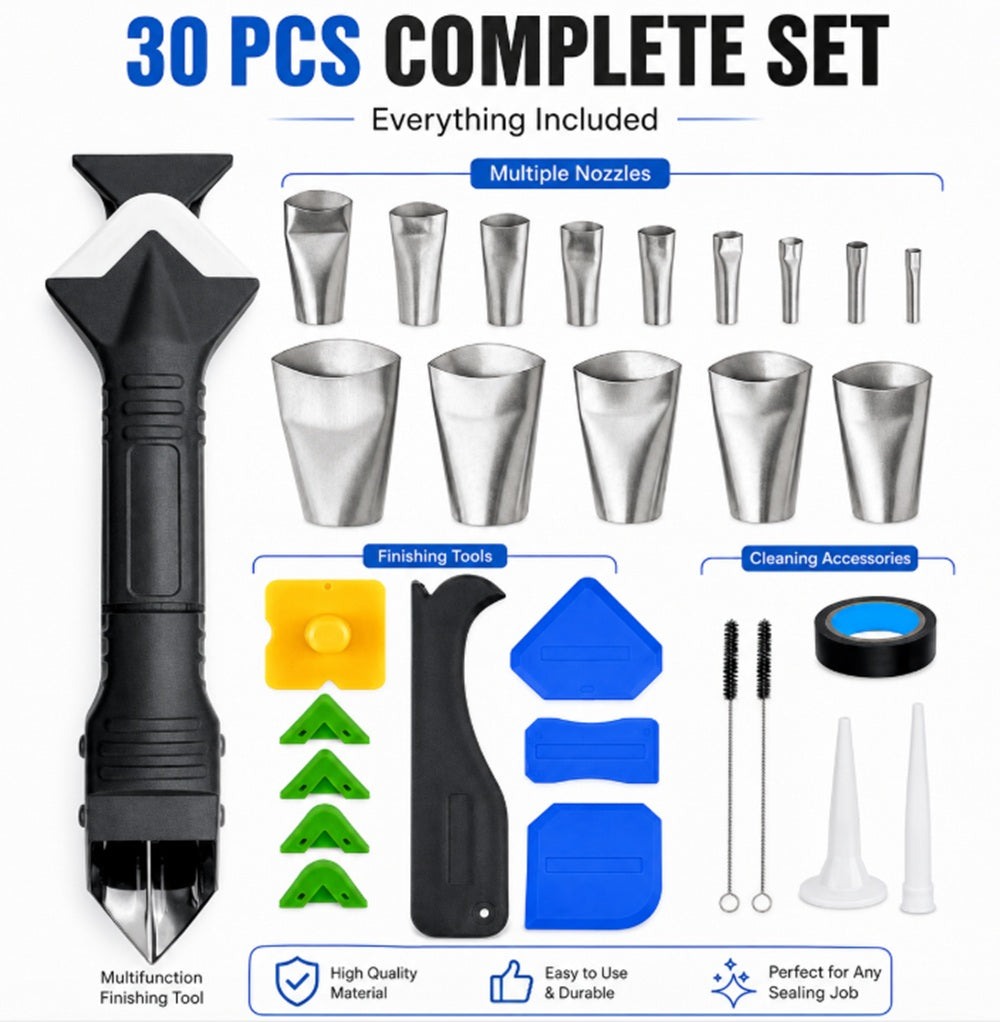 30-Piece Caulking Finisher Nozzle Set | TIKA