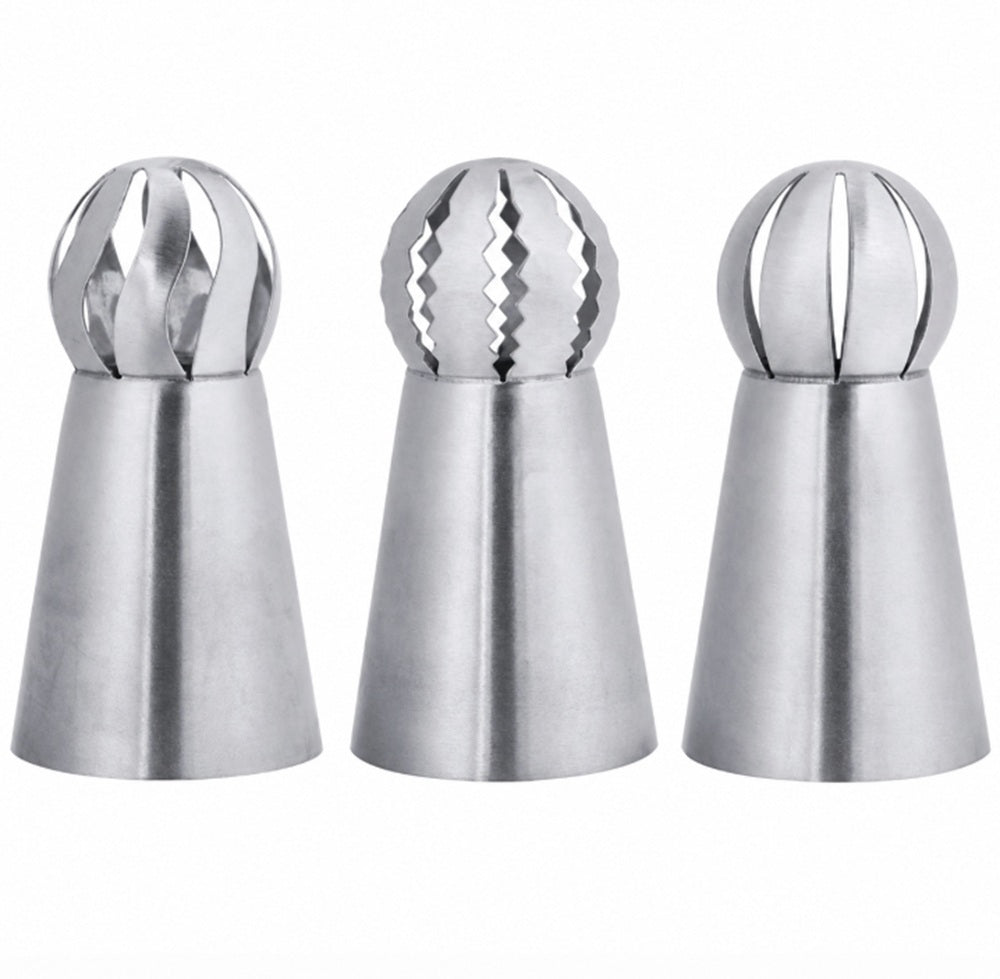 3-Piece Stainless Steel Russian Ball Piping Tips | TIKA